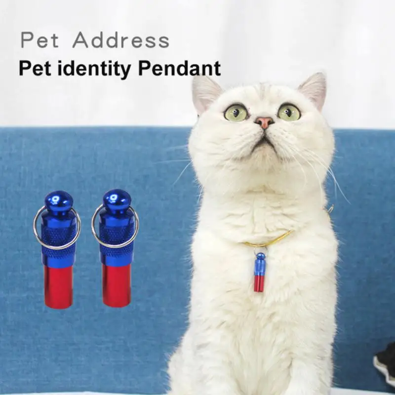 

Cute Dog Cat Pet Name Address Label Tag Storage Capsule Shape Dog Collar Hanging Pendant For Dog Pet Supplies