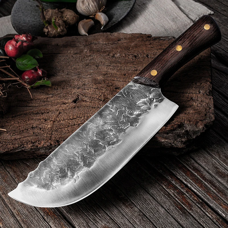 

Forged Butcher Knife Boning Kitchen Knives Stainless Steel Meat Chopping Cleaver Sharp Slicing Cutter Chef Cooking Tools 7.6inch
