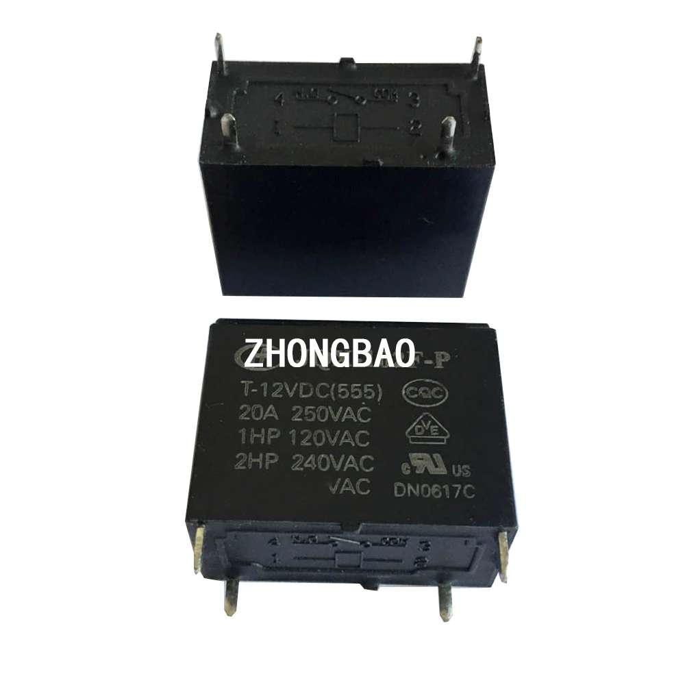 

5PCS/LOT JQX-102F-P T-12VDC HF20A 12V 4 HF102F-P