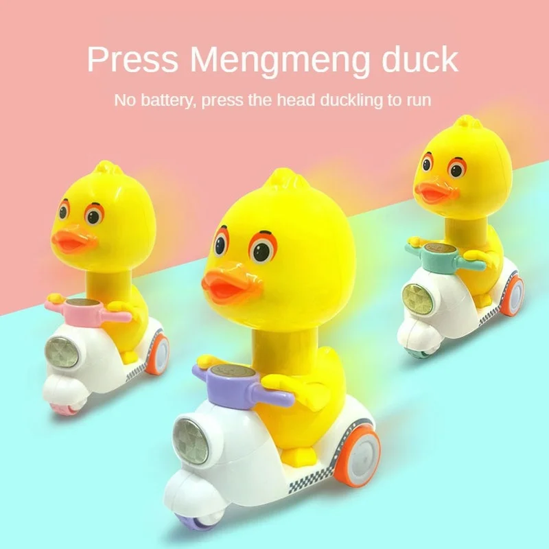 

No Not Need Battery Press Then Return Cart Little Yellow Duck Motorcycle Inertia Pressure Cute Duck Press Duck Toy