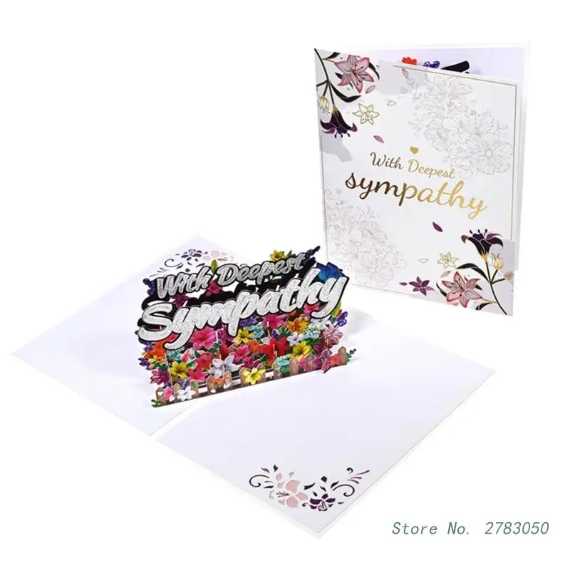 

3D выдвижная поздравительная открытка с цветком, поздравительные открытки для друзей и семьи с визитницей и конвертом