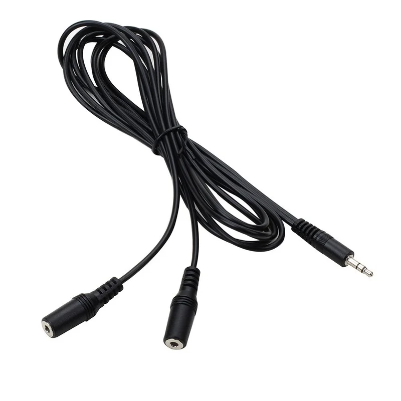 

3.5mm Mic Headset Splitter Adapter Cable 1 TRRS Male To 2 TRS Female Audio AUX Studio Y Converter Cord