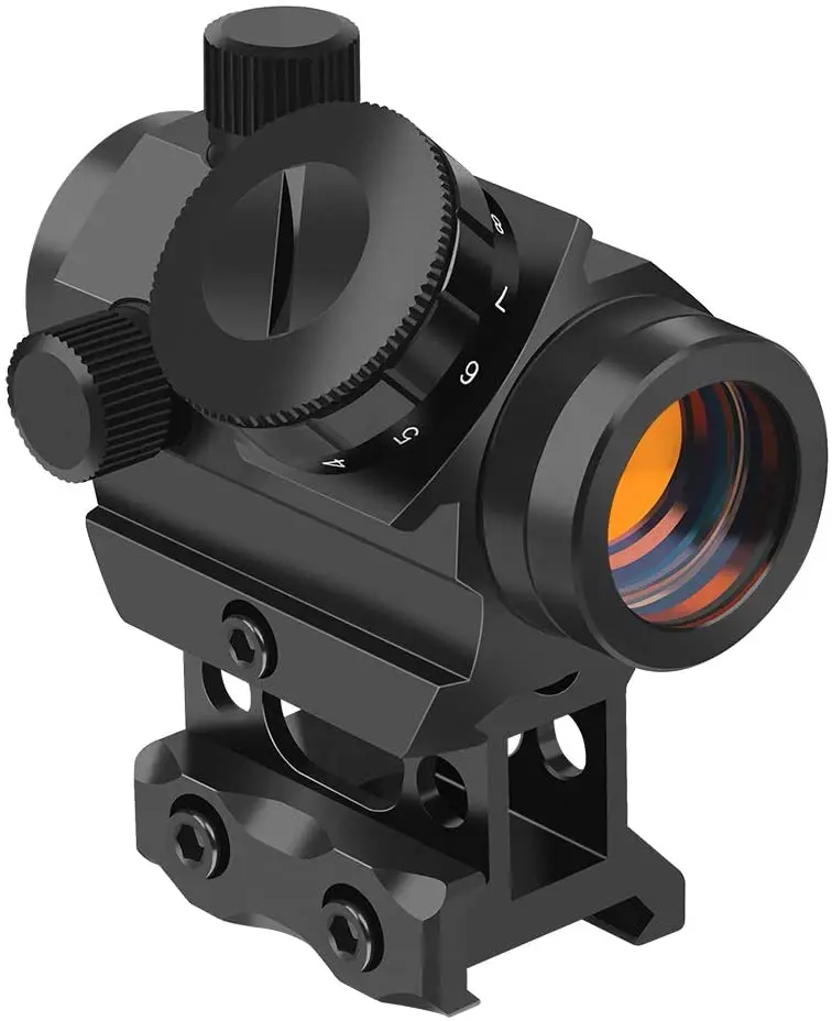 

New 1x20 RDS-25 Red Dot Sight 4 MOA Micro Red Dot Gun Sight Rifle Scope with 1 inch Riser Mount Airsoft Hunting Accessory