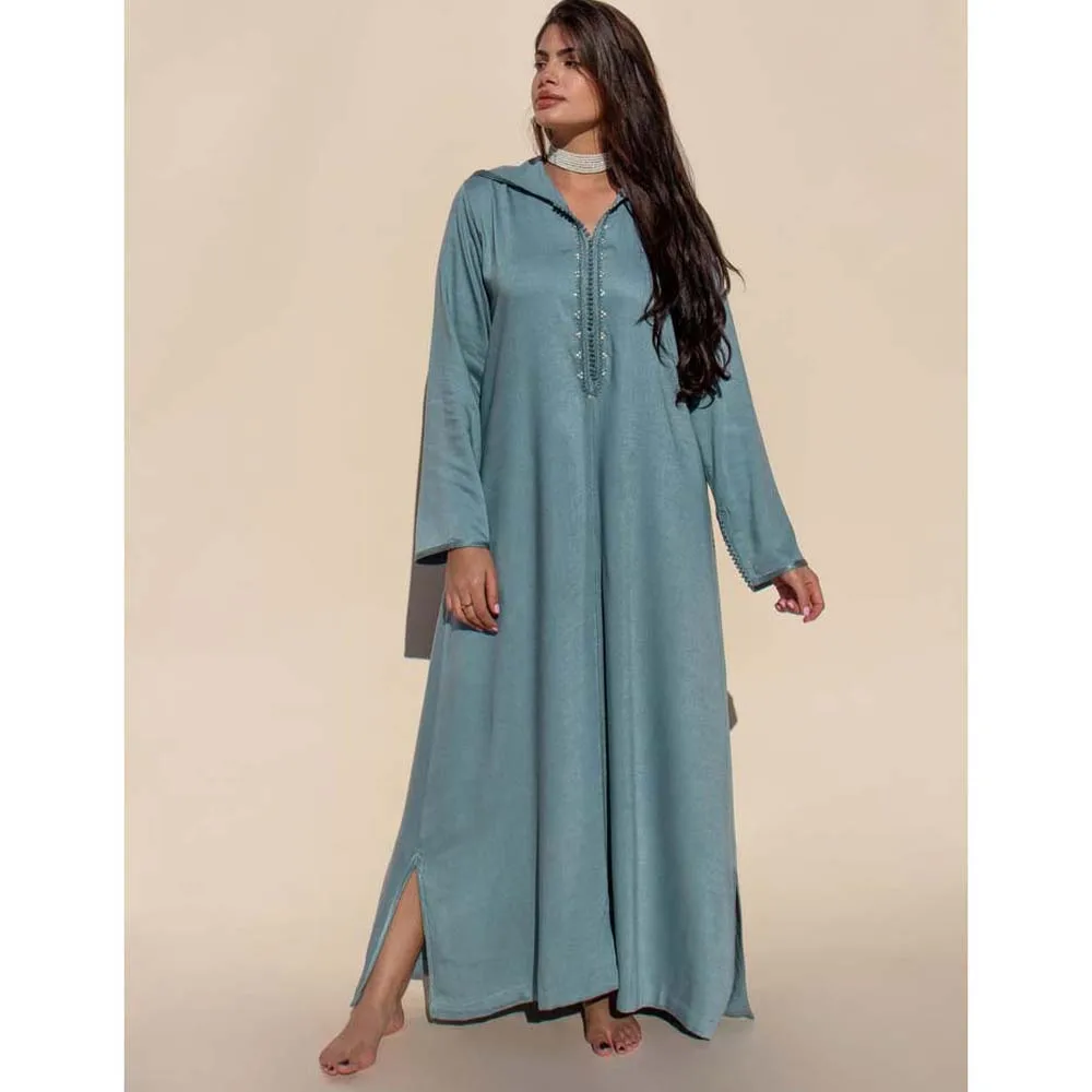 Мусульманская Мода Рамадан халат Элегантный женский Дубай Абая кафтан Jellaba женская одежда индейка Длинные рукава макси платья 2022 Новинка