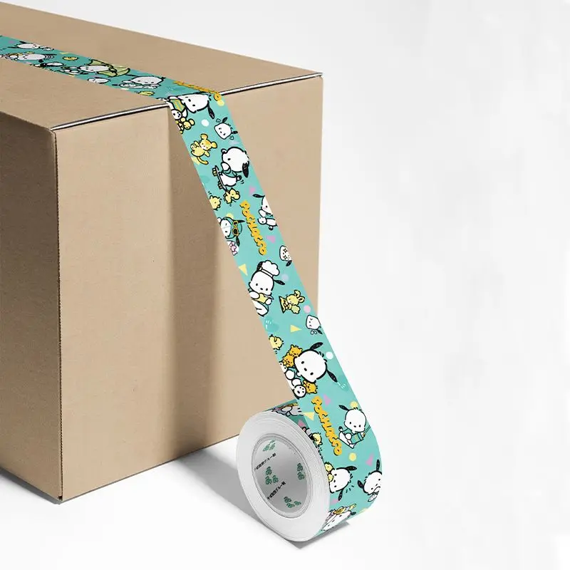 

Kawaii Sanrio Box Sealing Tape Pochacco Accessories Cute Cartoon Anime Courier Packing Handbook Stickers Toys for Girls Gift