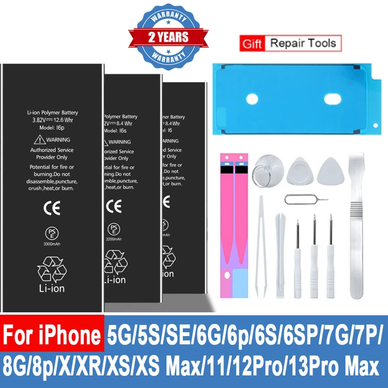 

Battery for IPhone Apple 5S SE 2 6 6S 7 8 Plus X XR XS 11 12 13 Pro Max Replacement Bateria IP6S 6G 7G 7Plus 8Plus 4 5 4S