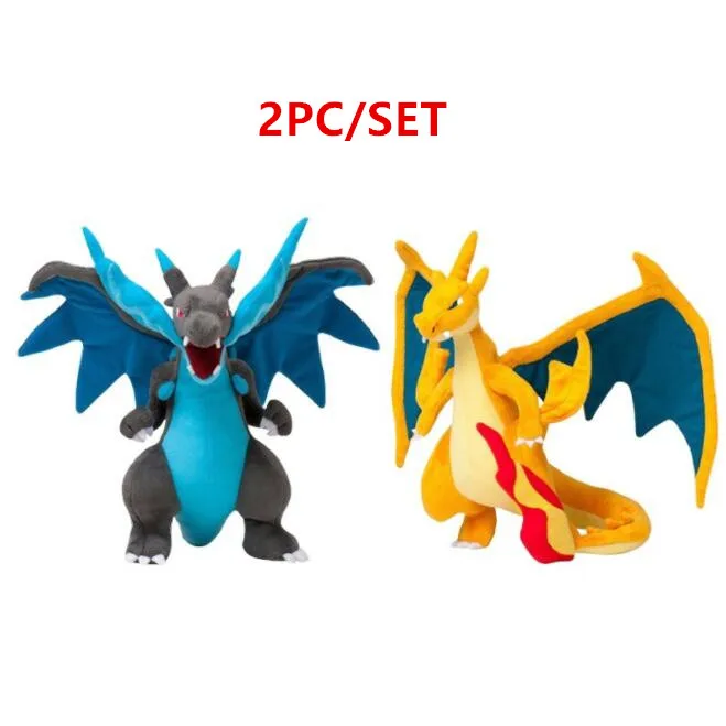 

2PC Charizard TOMY Pokemon Dolls 25cm Stuffed Plush Toys X Mega Evolution Peluche Animal Christmas Gifts for Children Genius