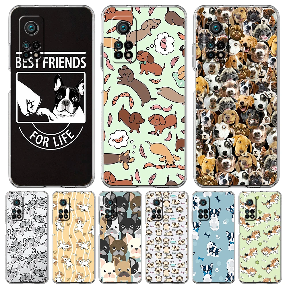 

Dog French Bulldog Transparent Phone Case for Xiaomi Mi 11 Ultra 12 11T 11X 11i Lite Poco X3 X4 NFC F3 GT M4 Pro 5G Soft Shell