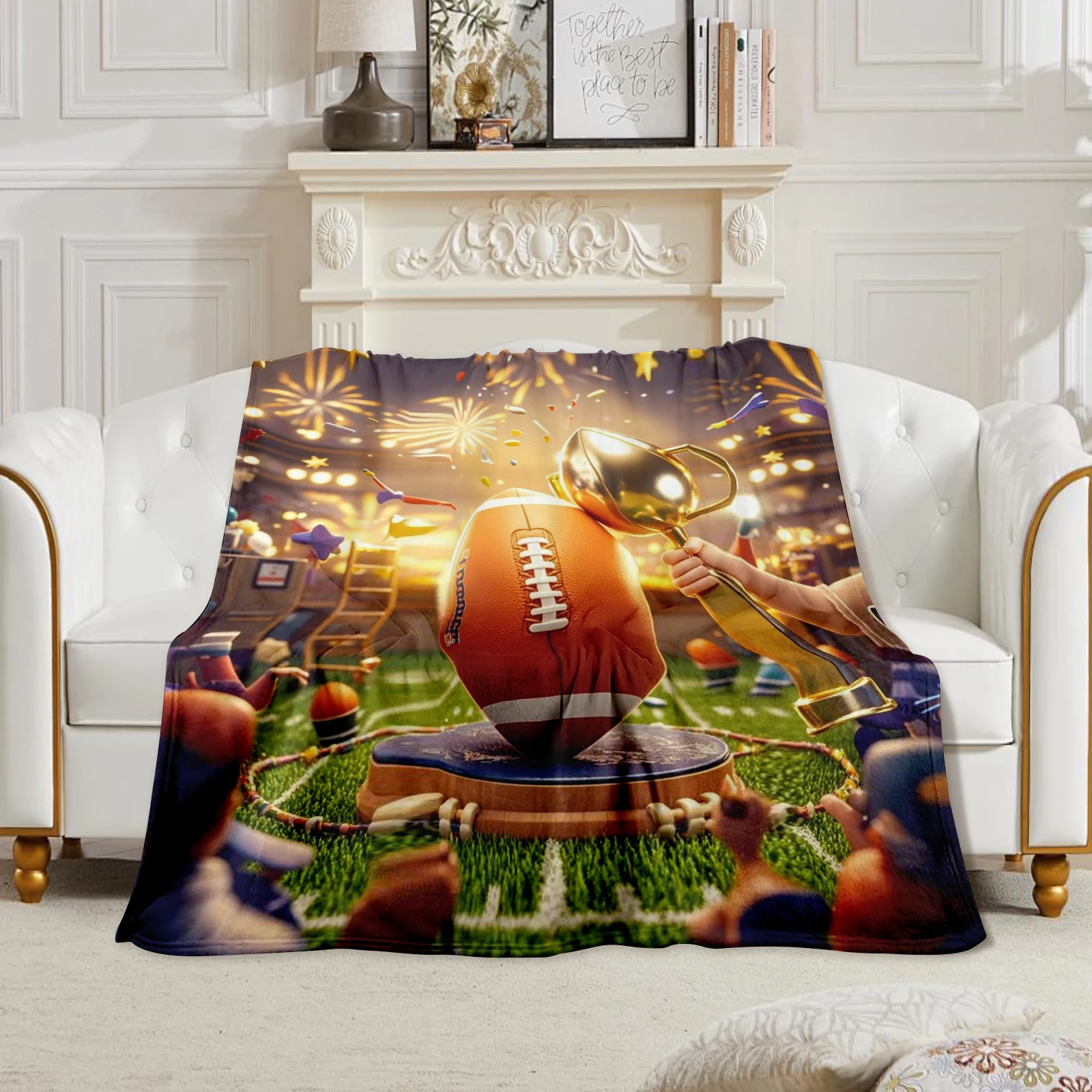 Кашемировое одеяло &quotФутбольный трофей и супер чаша&quot