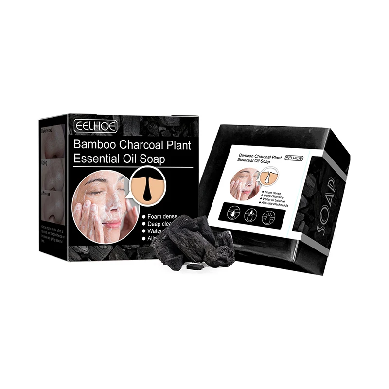 

100g New Facial Soap Blackhead Removal Bamboo Charcoal Essential Oil Handmade Soap Cleansing Deep Oil Control Whitening