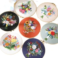 handmade arts crafts diy needle embroidery patch kit beginner living bedroom decoration valentines day bouquet painting gift