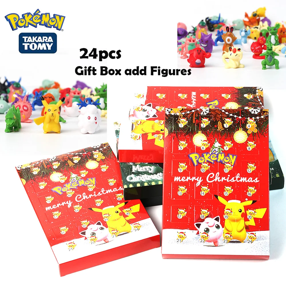 

New 24Pcs/Set Pokemon Christmas 2022 Advent Calendar Blind Box Figure Toys Kawaii Pikachu Anime Figuras Children Birthday Gifts