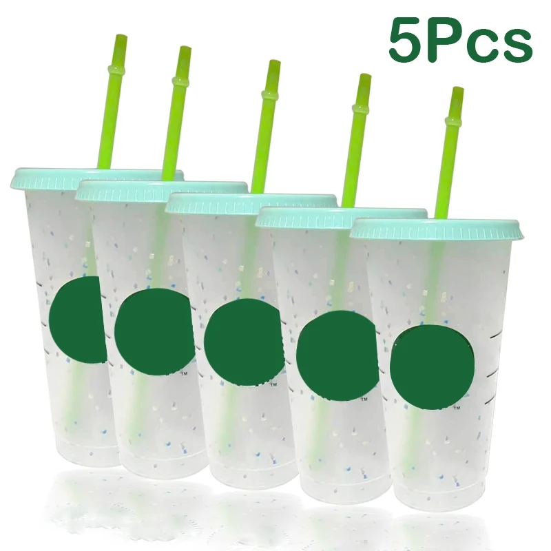 700ml Straw Cup With Lid Logo Color Change Coffee Reusable Cups Plastic Tumbler Matte Finish mug tazas |