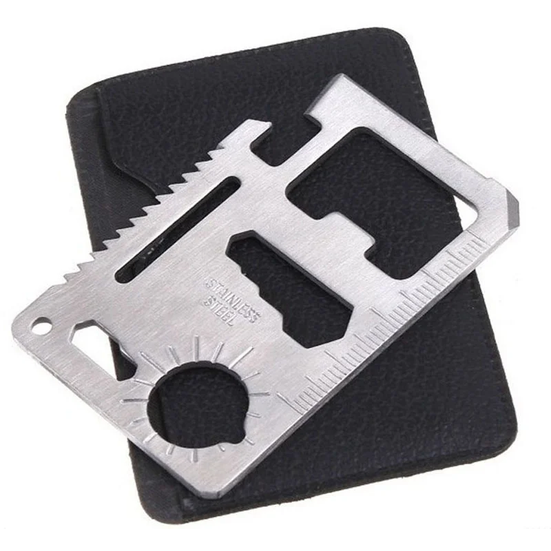 

11 in 1 Outdorr Multifunction Pocket Tools Camping Hiking Hunting EDC Survival Tool Stainless Steel Knife Opener Lifesaving Card