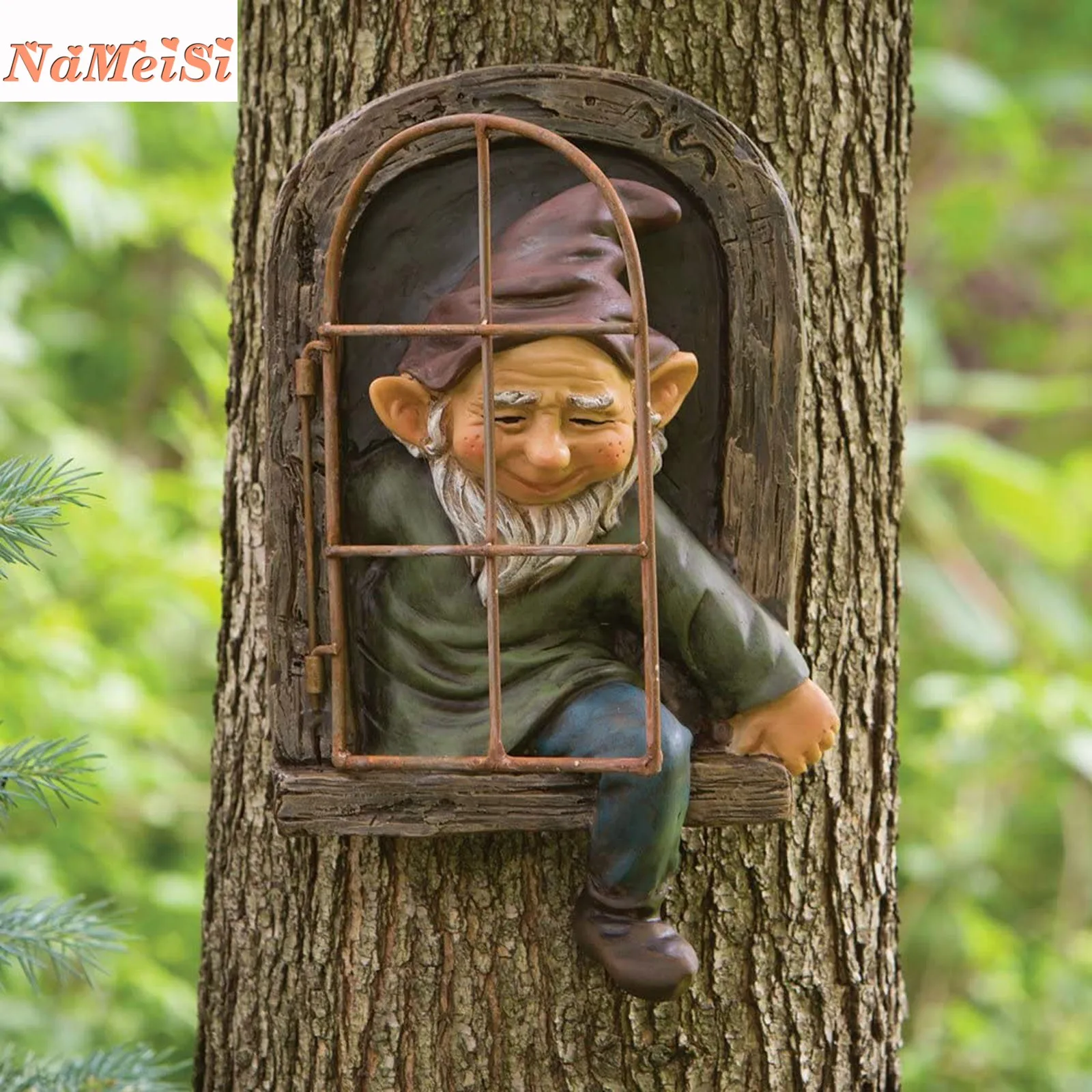 

Полимерный карликовый гном, украшение для сада, статуя, старик, лай, призрак, лицо, сказочное украшение, пасхальный Творческий реквизит для у...