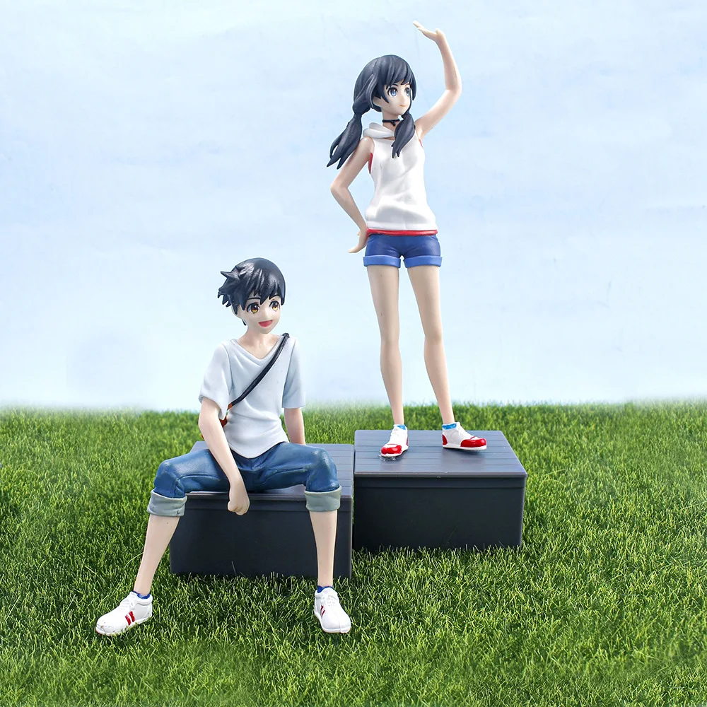 

Anime Weathering with You Amano Hina and Morishima Hodaka PVC Action Figure with Base Sit and Stand Collection Model Toys Gifts