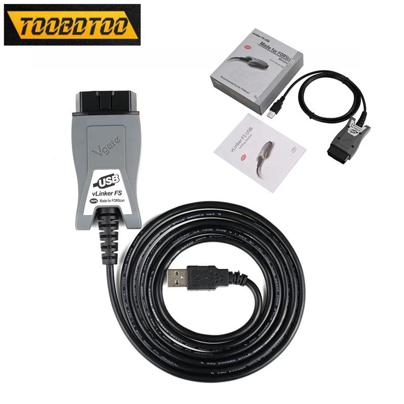 Фото Для Mazda Vgate vLinker FS ELM327 для Ford FORScan HS/MS-CAN ELM 327 OBD/OBD2 автомобильный диагностический сканер инструменты интерфейса OBDII №1