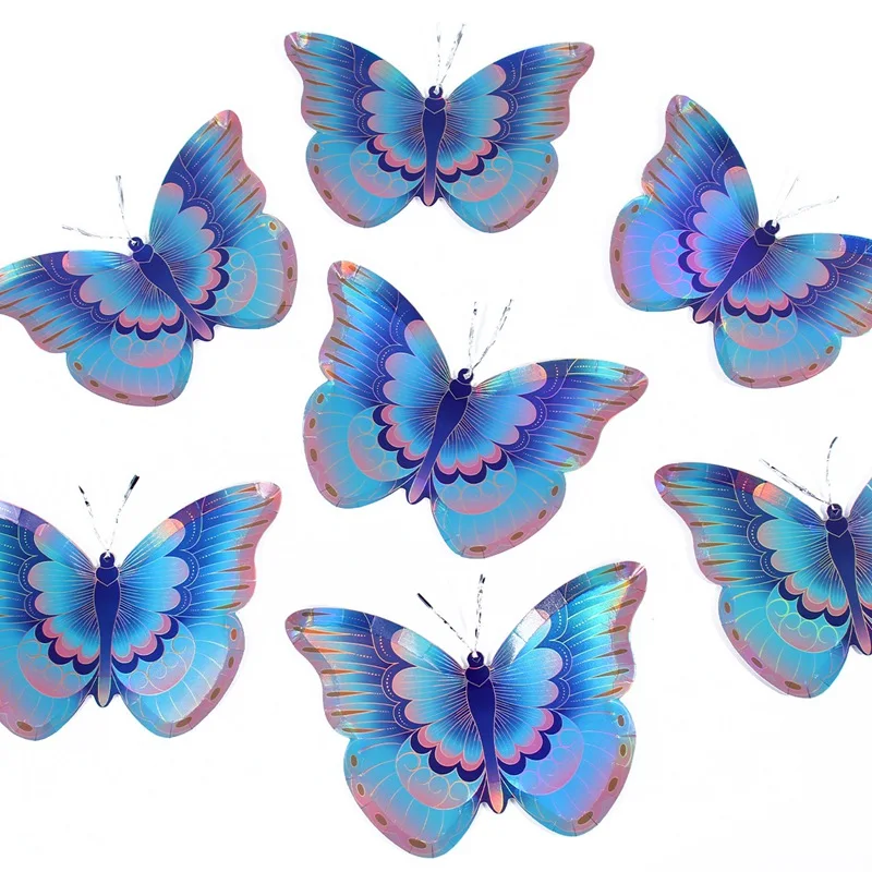 

Butterfly Shaped Disposable Tableware Paper Plates Cups Napkins Happy Birthday Party Decorations Kids 1st Birthday Baby Shower
