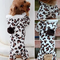 stylish puppy sweatshirt washable skin touch leopard print pet dog sweatshirt costume puppy hoodie dog hoodie