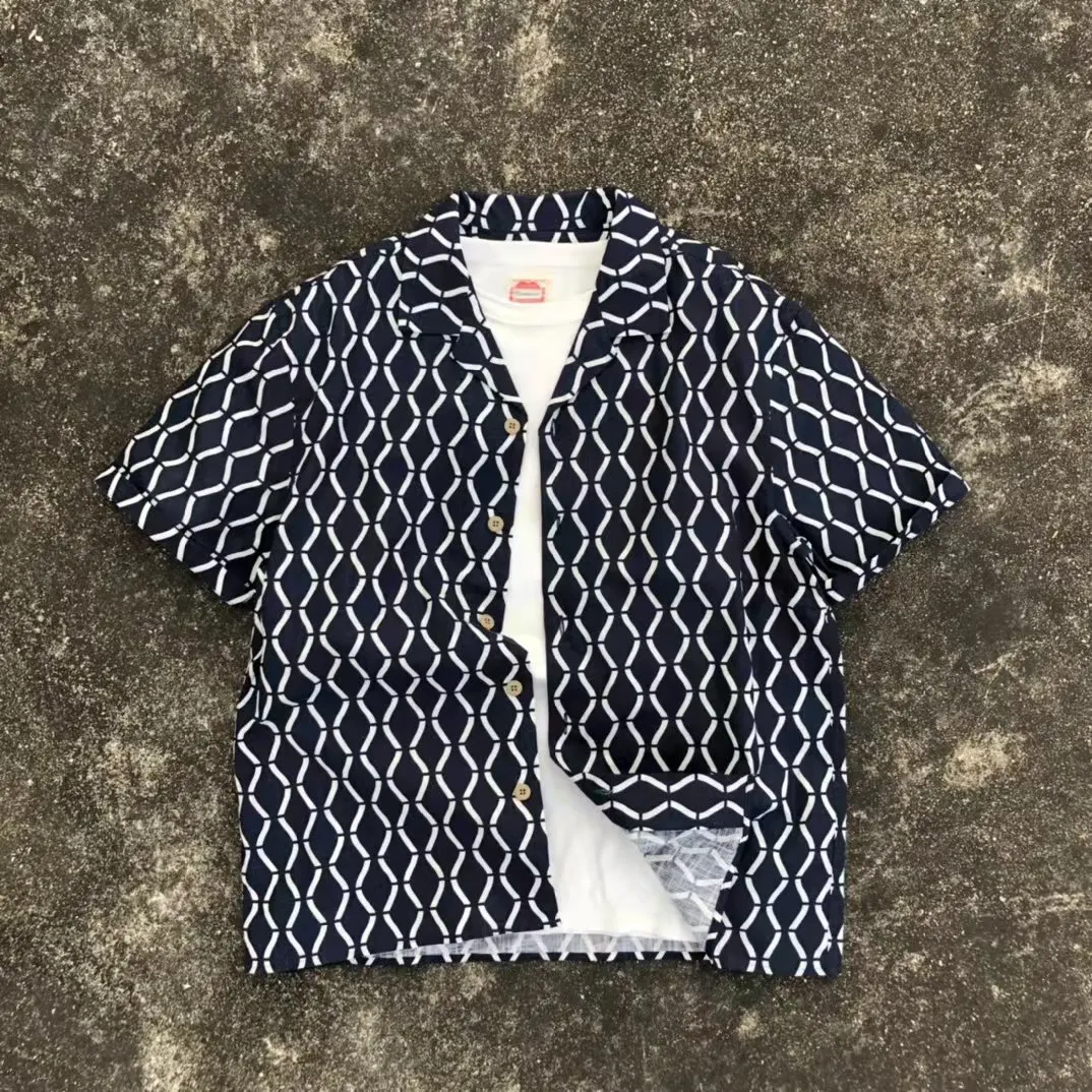 American style Hawaiian Cuba collar floral short sleeve shirt summer ins tide brand loose casual shirt for men and women