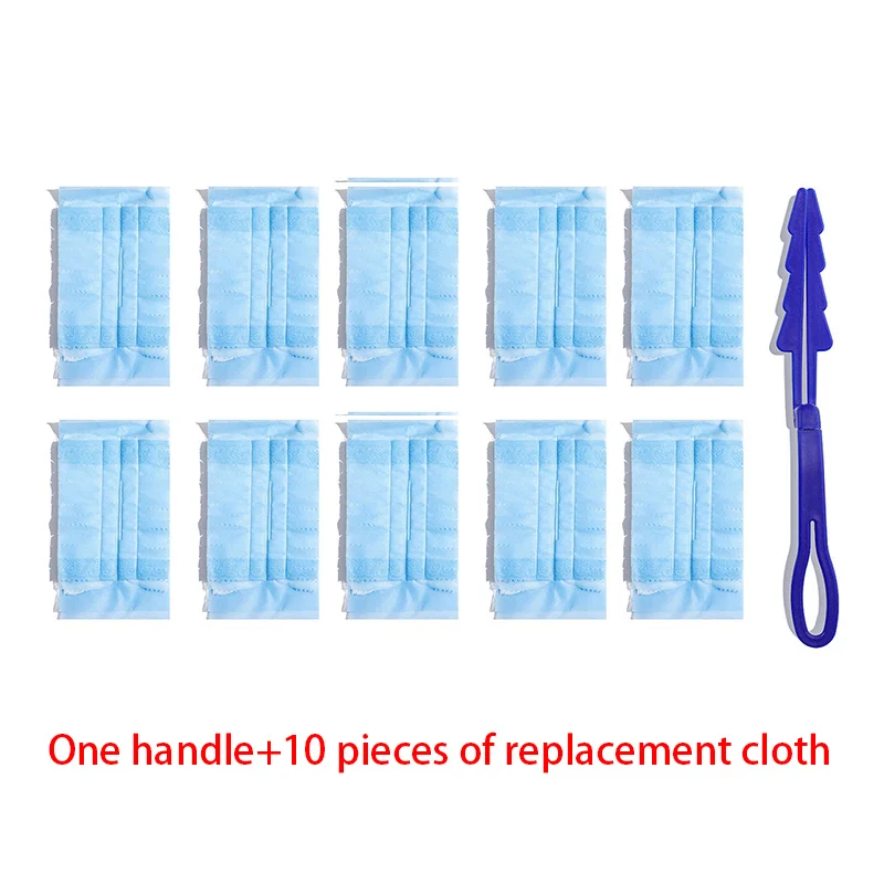 Одна ручка + 10 сменных тканей Электростатическая мягкая щетка-одноразовая