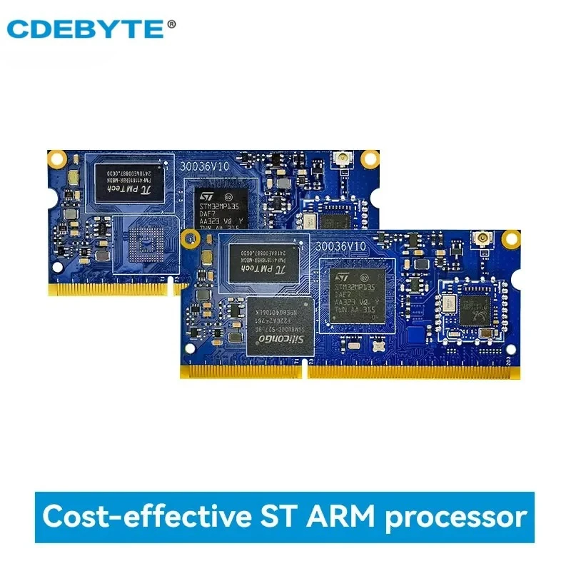 Фото Плата STM32MP135 на базе ARM Cortex-A7, 256 МБ/512 МБ, 1 ГГц, CDEBYTE ECK10-135, DDR3L, Linux, два порта Gigabit Ethernet, SODIMM, Wi-Fi, BLE №2