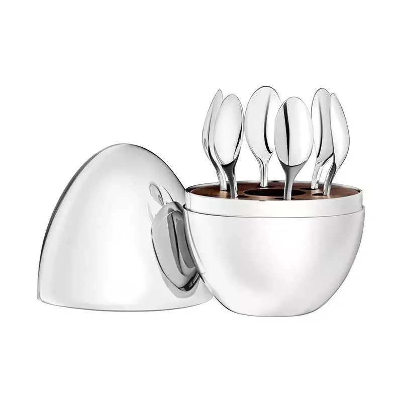 

Coffee Lover Home Decoration Fashion Coffee Spoon Set Electroplating Stainless Steel Egg Tea Spoon Set Coffee Accessories