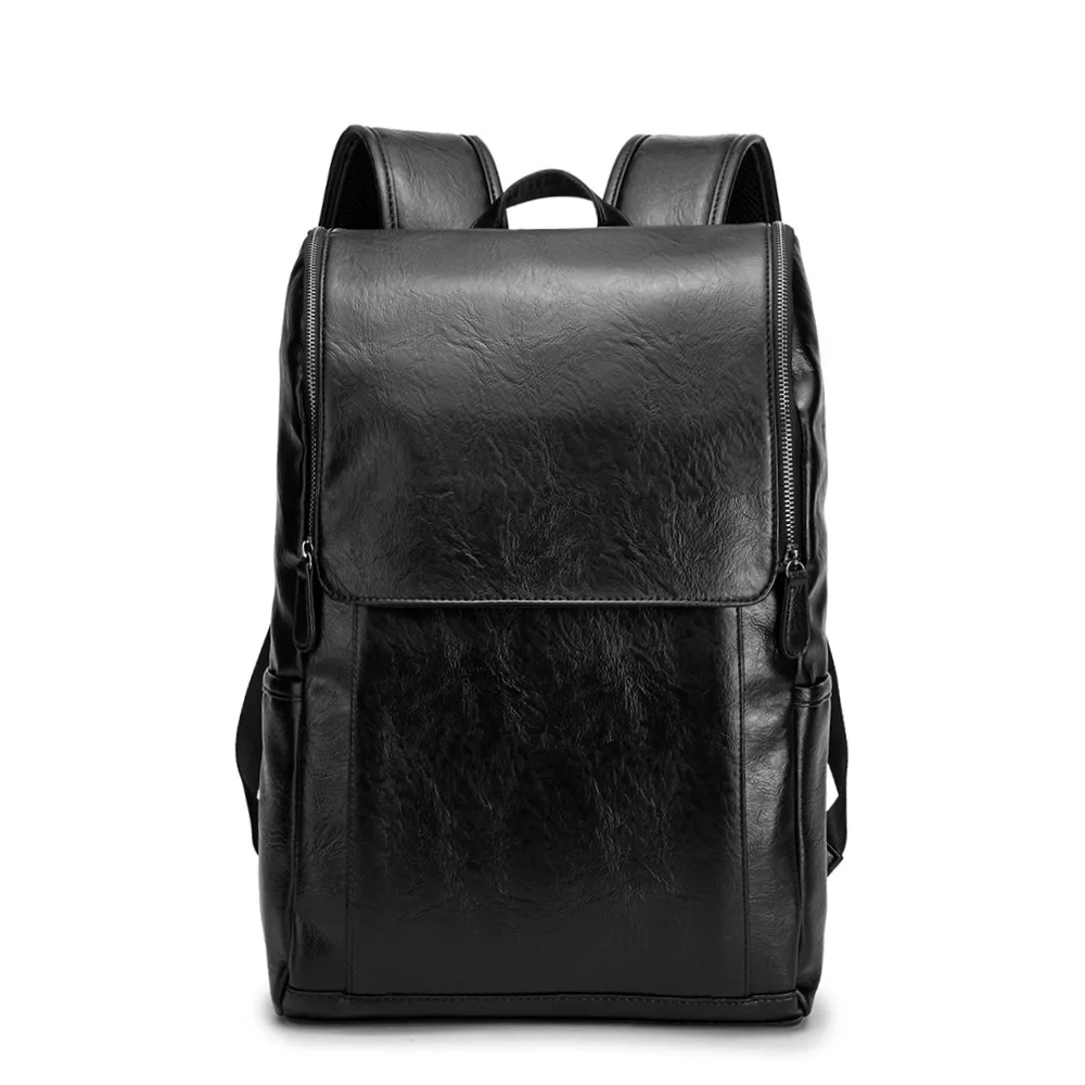 

Travel 2021 Boy Waterproof Bag 14 Traveling Black Bagpack For Leather 2020 Laptop Fashion Pu Inch Organizer Backpack New Men Man