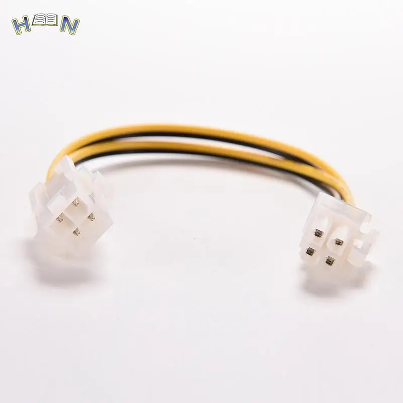 Лидер продаж, 20-сантиметровый 8-дюймовый ATX 4-контактный штекер на 4-контактный женский кабель-удлинитель для ПК, Соединительный адаптер, 1 шт.