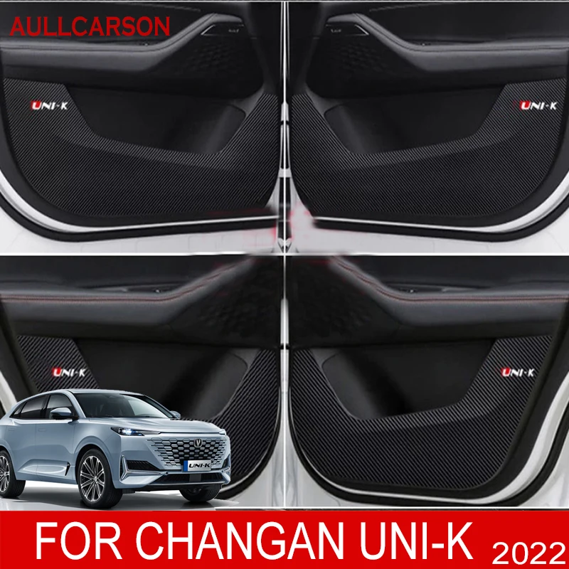 

Для Changan Unik Uni-k 2022 2023 2024, защитные наклейки на дверную противоударную накладку, углеродное волокно, внутренняя боковая пленка, автомобильные аксессуары
