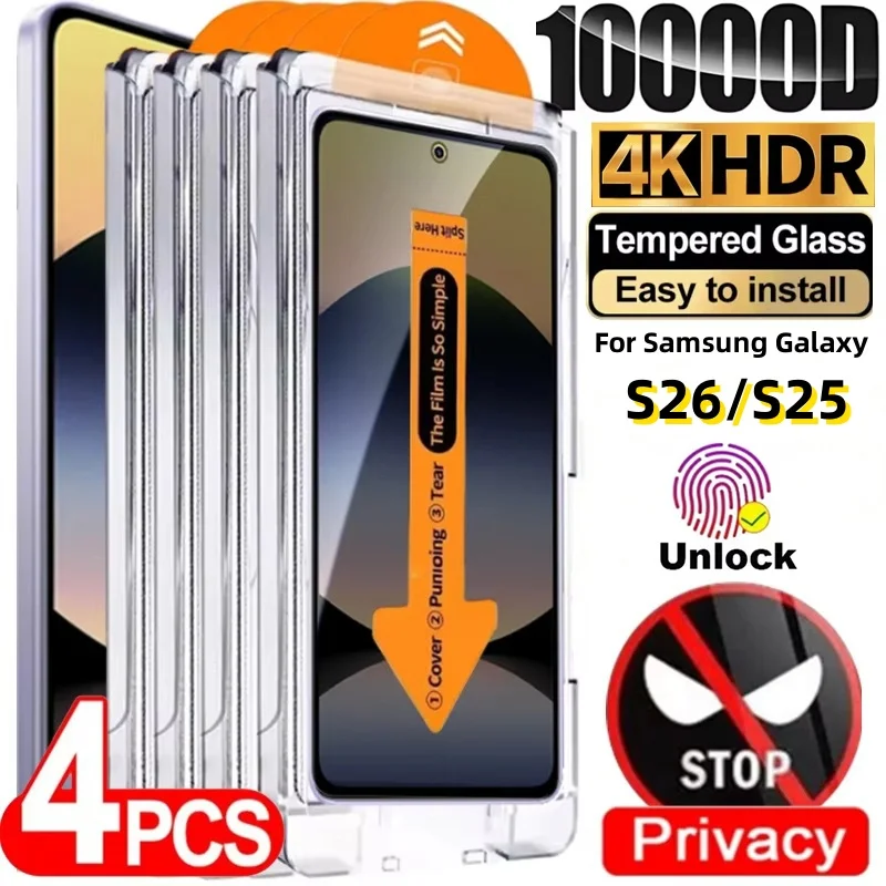 Фото Защитное стекло для Samsung S24 S25 Ultra S26 Edge S23 S22 S21 Plus с защитой от подглядывания, без пыли, легко устанавливается №1