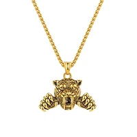 in the year of the tiger in 2022 a hip hop tiger pendant with a unique titanium steel necklace for men