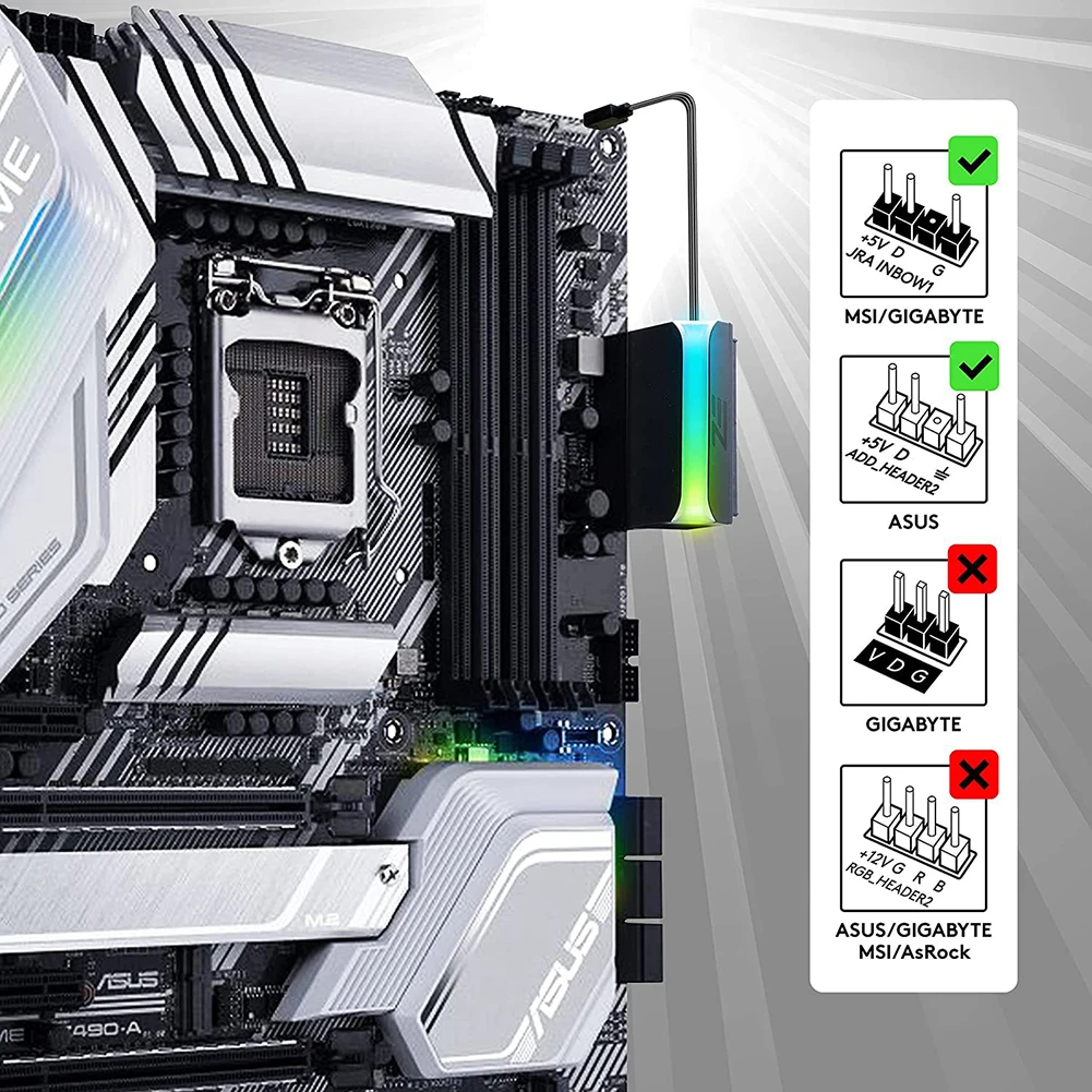 ATX 24 Pin to 90 Degree Power Plug Adapter 5V ARGB Mainboard Motherboard Supply Cable Connector DIY Mounting Modular |
