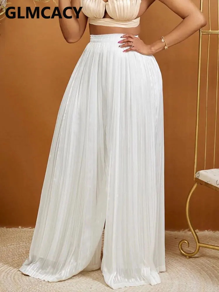 

Женские широкие Свободные плиссированные брюки с высокой талией