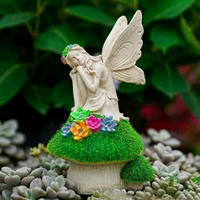 garden figurines angel statue outdoor decor creative wings angel statue resin sculpture led garden angel statues outdoor decor