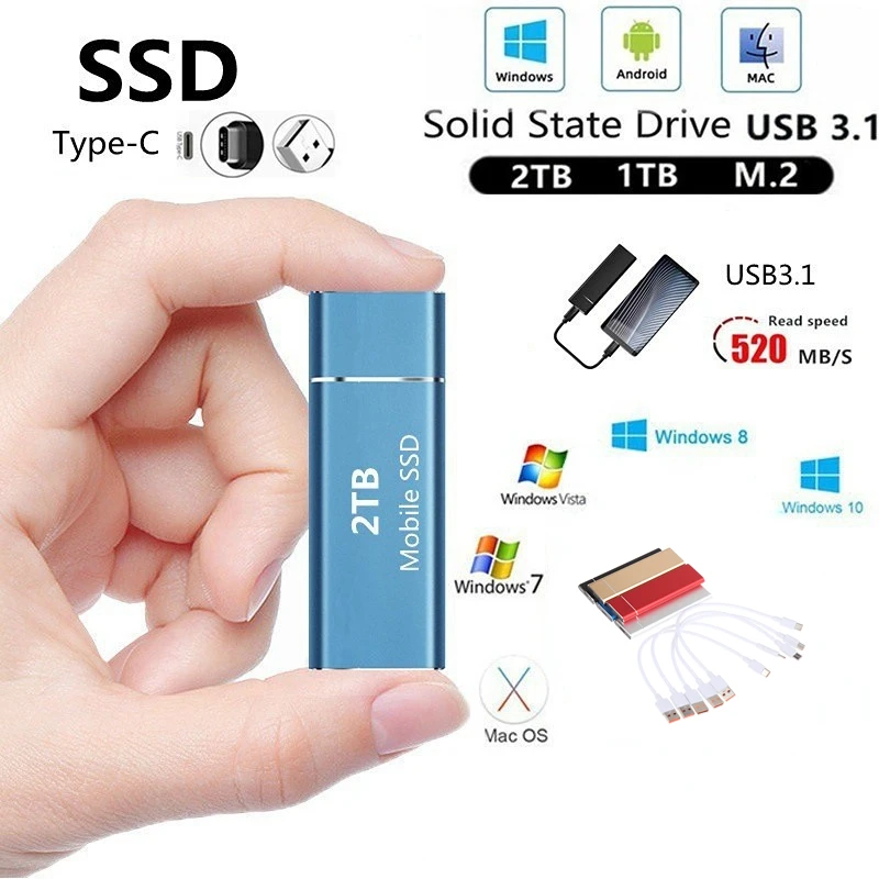 

Hot! M.2SSD Mobile Solid State Drive TYPE-C Mobile External Solid State Drive
