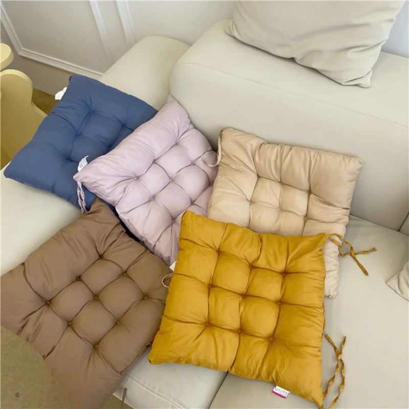 

Linen Square Seat Cushion Pearl Cotton Square Stool Backrest Pillow Home Office Computer Chair Protective Mat Seat Pad Buttocks