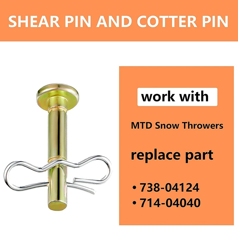 

40 Pieces Shear Pins And Cotter Pins 738-04124 And 714-04040 Replacement Shear Pin And Bow Tie Lock Cotter Pin Kit