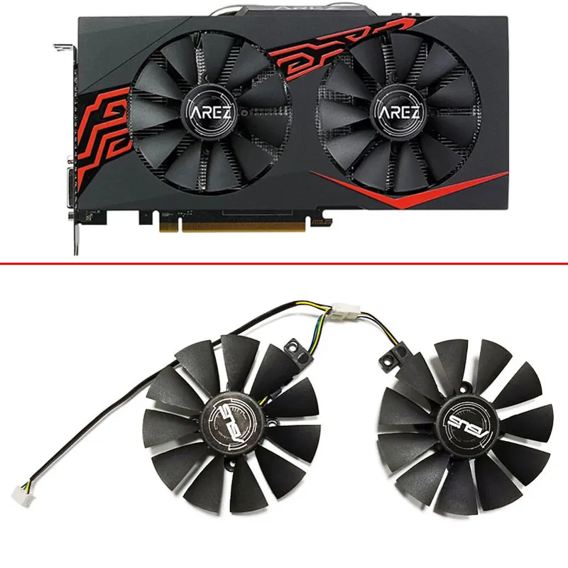 

2 шт. 87 мм T129215SU 4-контактный DC 12 В вентилятор для графического радиатора ASUS EX-RX580 2048SP-8G RX470 MINING RX570 погрузка OC Замена