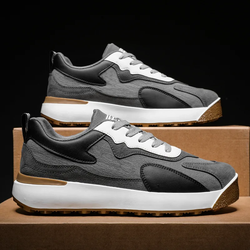 

Spring new low help personality stitching men's shoes fashion Korean fashion sneakers Gump shoes