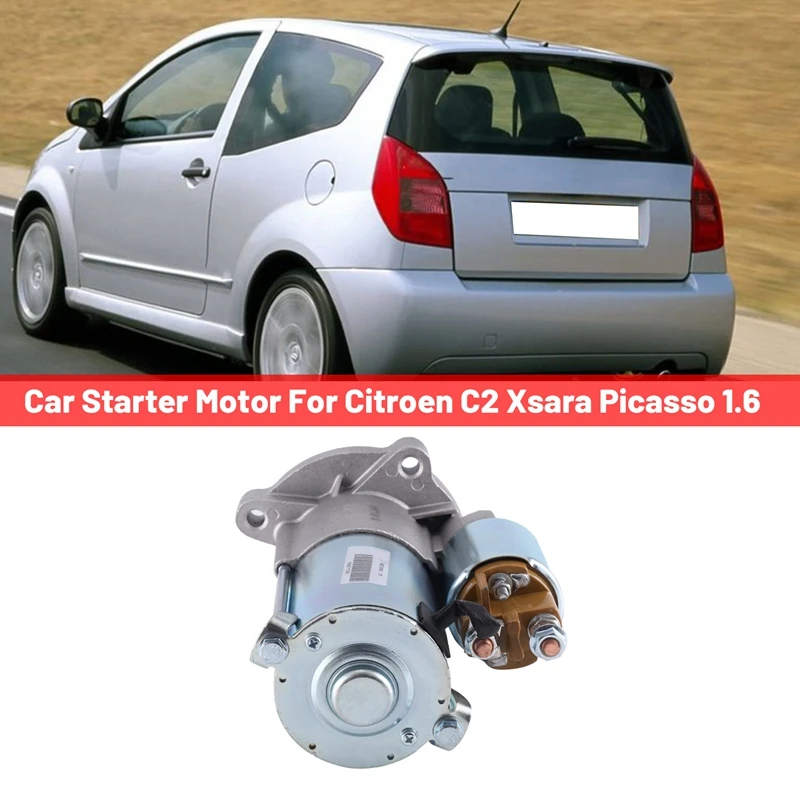 

9648644680 Car Starter Motor For Peugeot 206 207 307 308 408 Citroen C2 Xsara Picasso 1.6 TU5JP4 (NFU)
