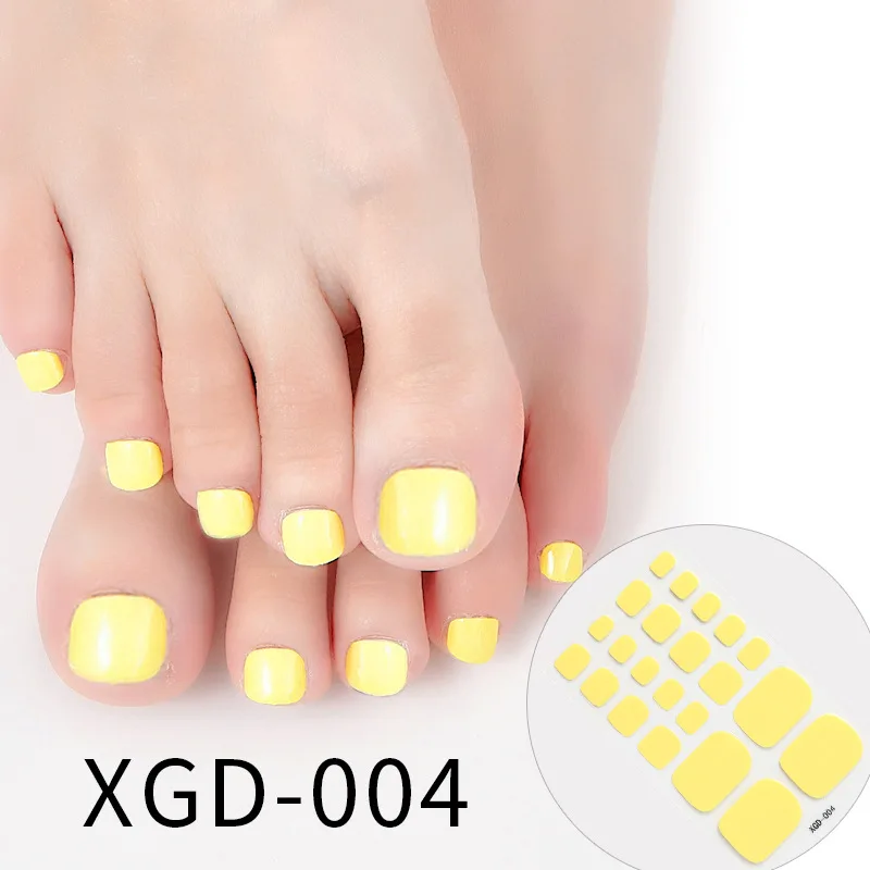 

5pcs/Set Solid Colors Nail Art Sticker Foot Self Adhesive Nail Polish Decals Manicure Full Cover Decorations Toenail Accessories