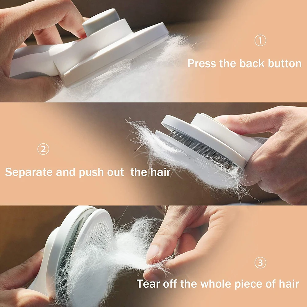 Расческа для кошек и собак Pet Cat Brush Dog Comb Hair Removes Self Cleaning Slicker For Cats Dogs Tangled Beauty Products on.