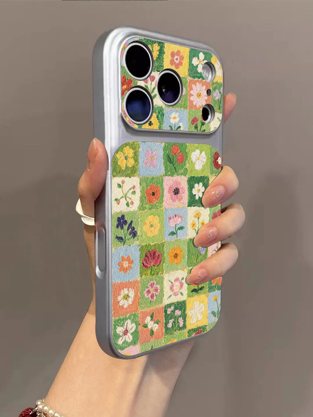 Фото Чехол для телефона с клетчатым цветочным узором для iPhone 17 Pro Max, Air 16, E 15, 14, 13, 12, 11 Pro Max, 17E, 8, 7 Plus, X или серии 17 №3