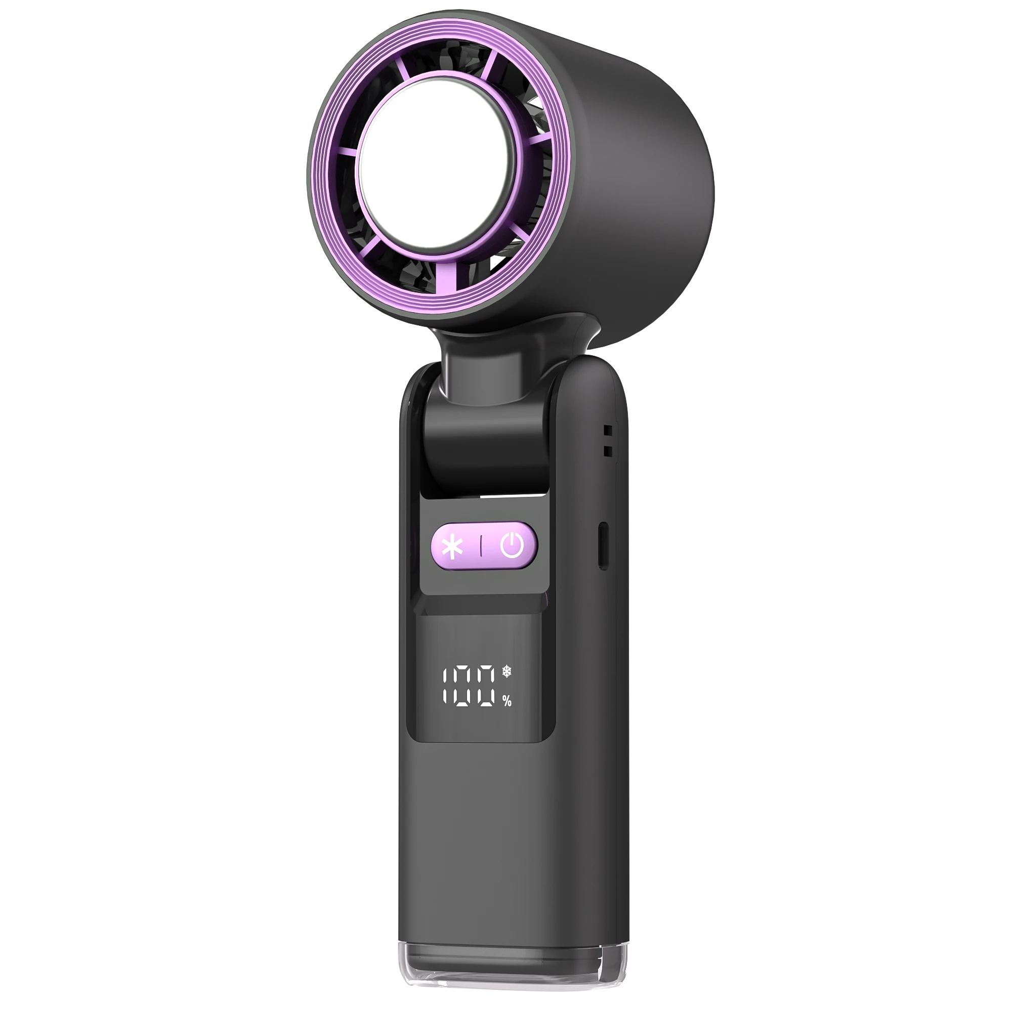 

Вентилятор охлаждения льда, мини-портативный ручной вентилятор, перезаряжаемый через USB, 4000 мАч, складной подвесной маленький вентилятор, электрический охлаждающий турбовентилятор