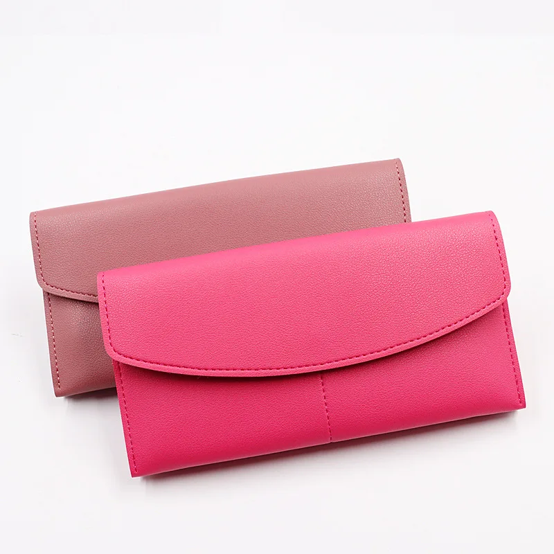 2023 New Ladies Wallet Long Simple Money Clip Multi-card Position Multi-color Korean Soft Leather Coin Purse