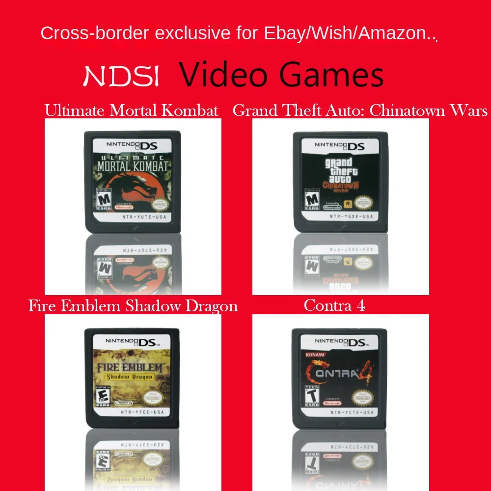 

Игровая карта Nintendo DS контр 4 Fire с эмблемой Shadow Dragon DS, игровая карта DSi 2DS 3DS
