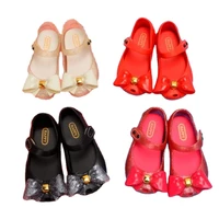 2022 childrens new melissa girls sandals big bow princess jelly shoes kids students beach baby sandals candy shoes 2 10y