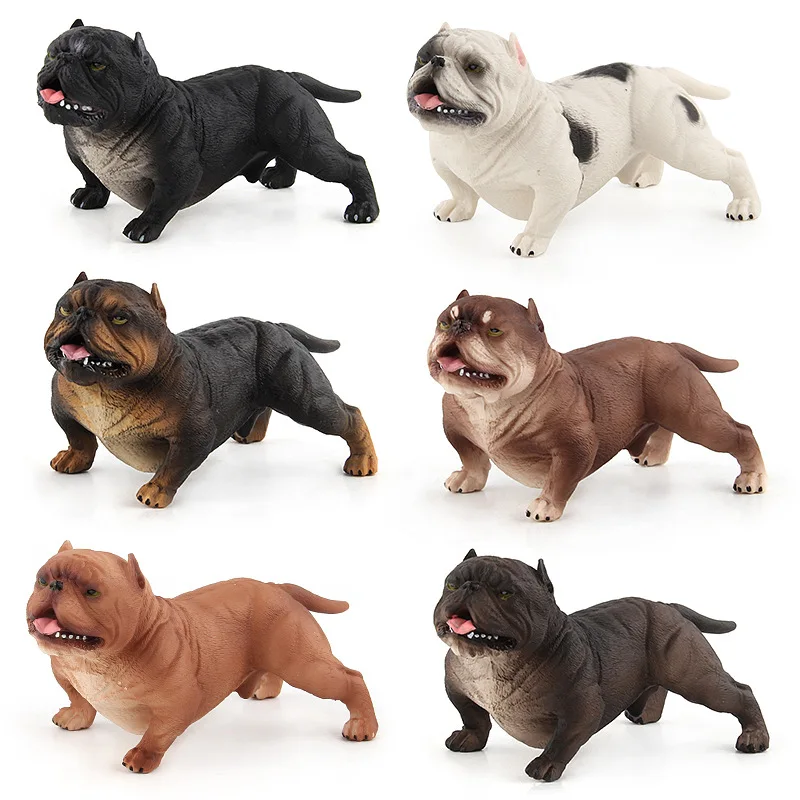 Plastikowe realistyczne zwierzęta przyrody American Bully Pitbull Dog zabawki figurki akcji dzieci maluch natura zabawki Home Decoration