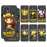 pokemon pikachu cartoon black casing case coque for xiaomi redmi k40 note mi 11 10t 11t lite pro k50 12 12x 5g 10 k40pro phone